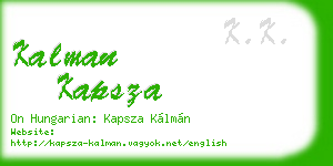kalman kapsza business card