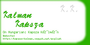 kalman kapsza business card